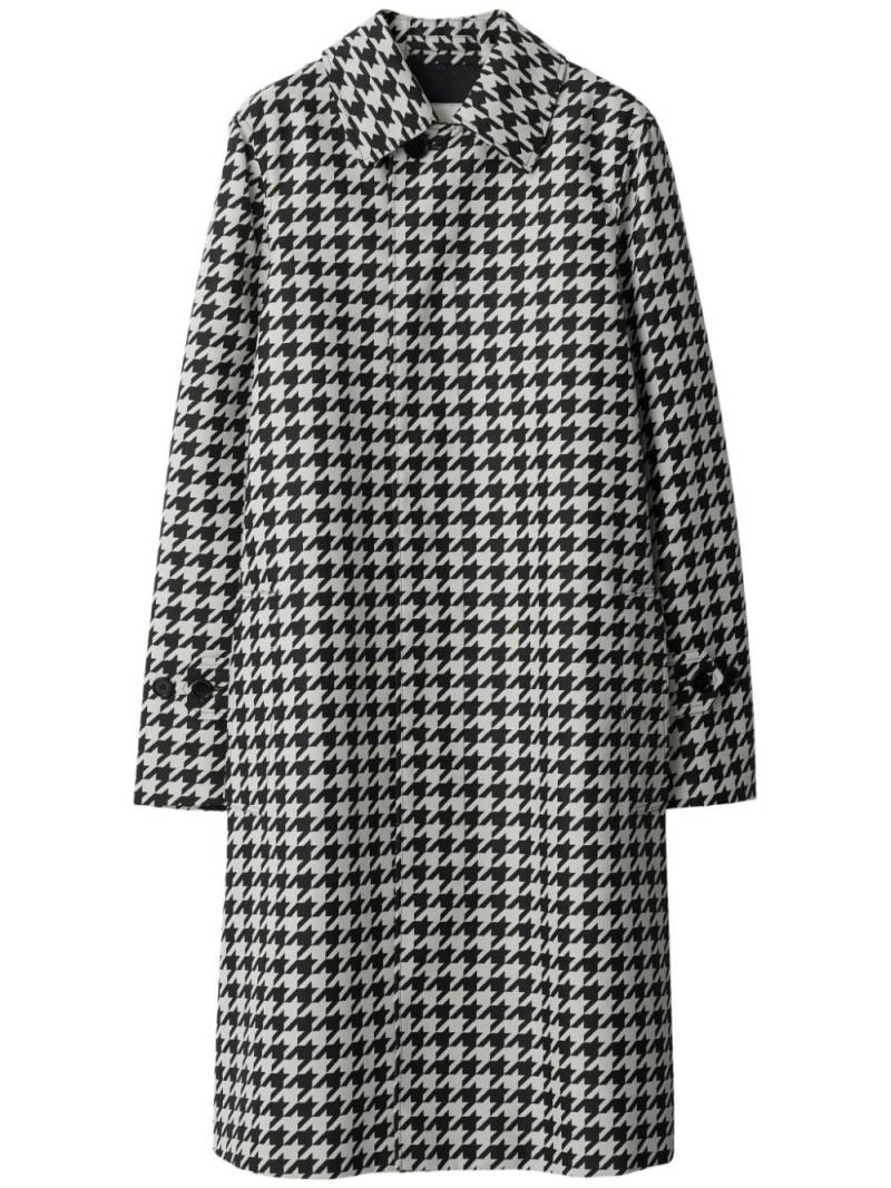 Burberry houndstooth-print twill car coat - Black von Burberry