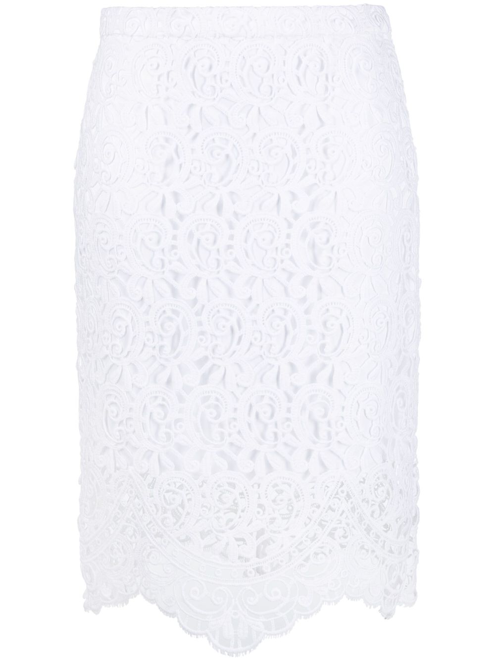 Burberry lace high-waisted midi skirt - White von Burberry