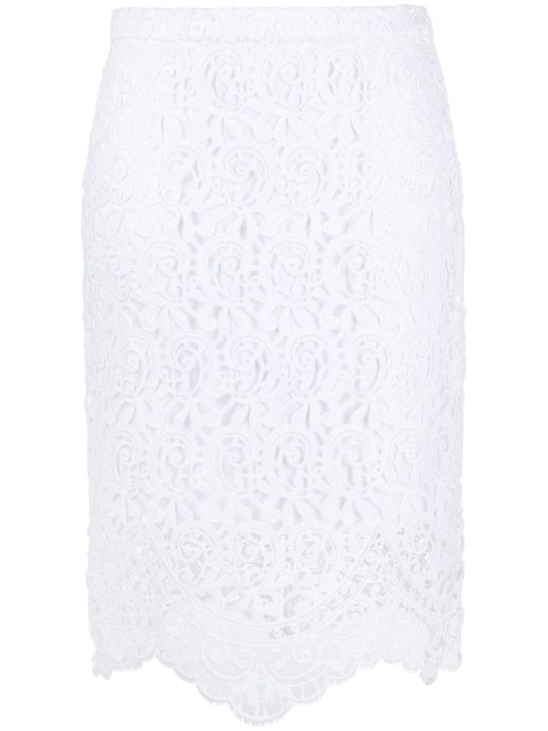 Burberry lace high-waisted midi skirt - White von Burberry