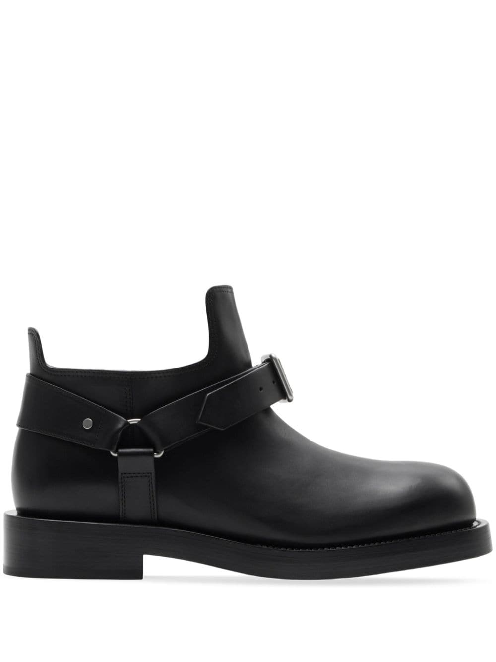 Burberry leather saddle boots - Black von Burberry