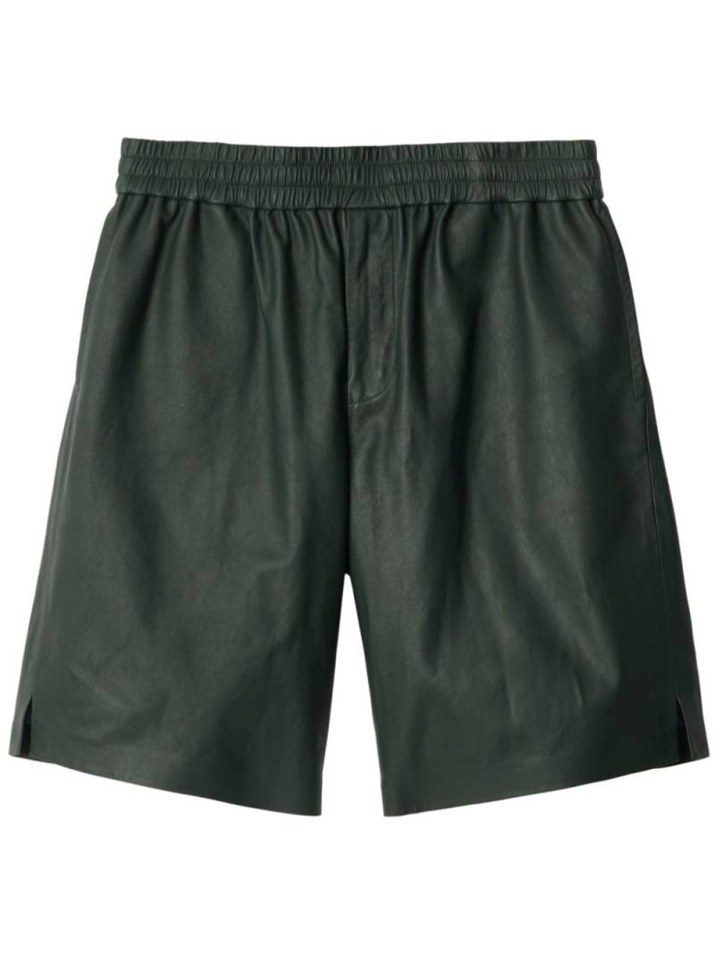 Burberry logo-debossed leather shorts - Green von Burberry