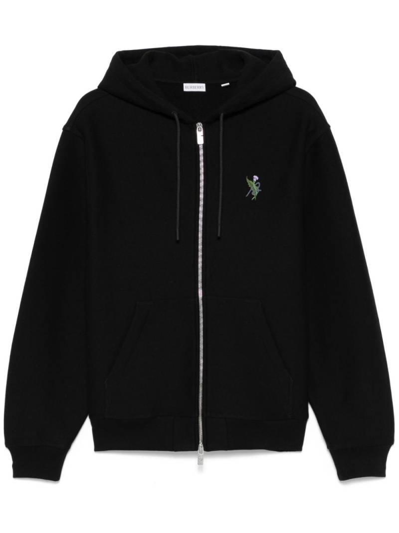 Burberry logo-embroidered hoodie - Black von Burberry