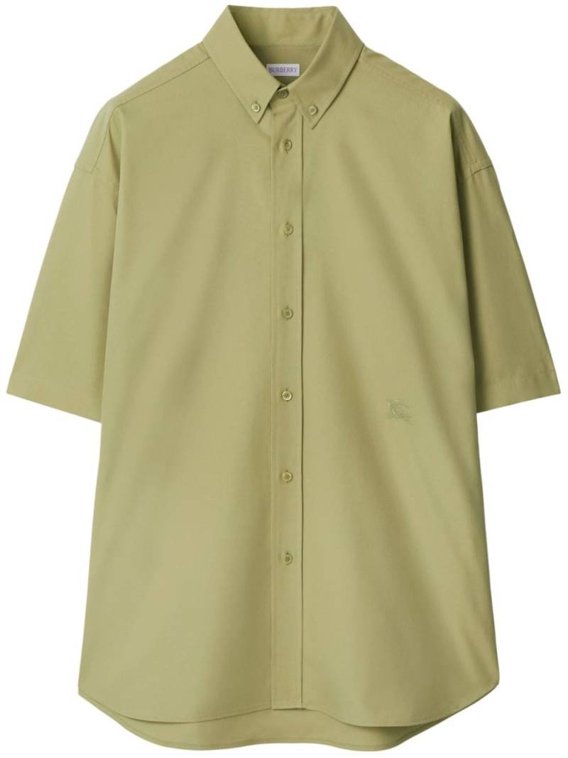 Burberry logo-embroidered poplin shirt - Green von Burberry