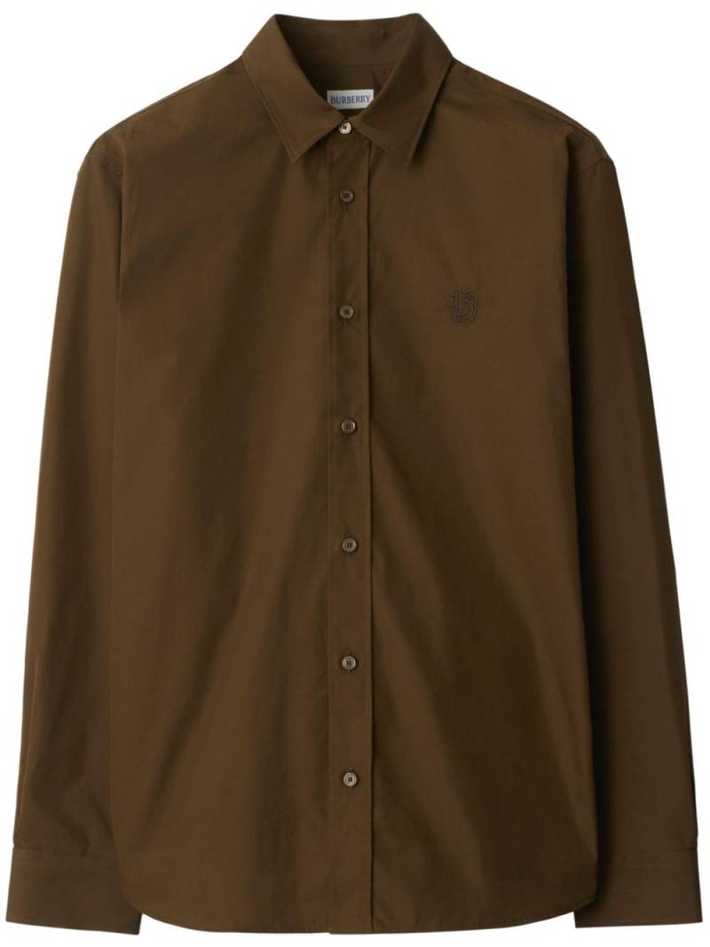 Burberry logo-embroidered shirt - Brown von Burberry