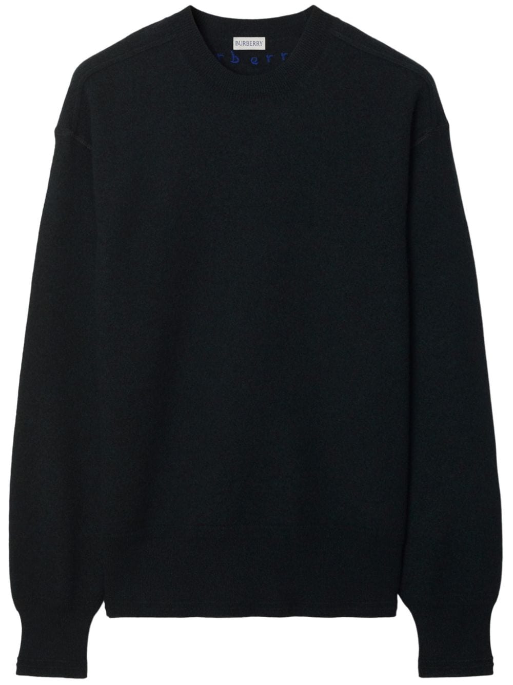 Burberry logo-embroidered wool jumper - Black von Burberry