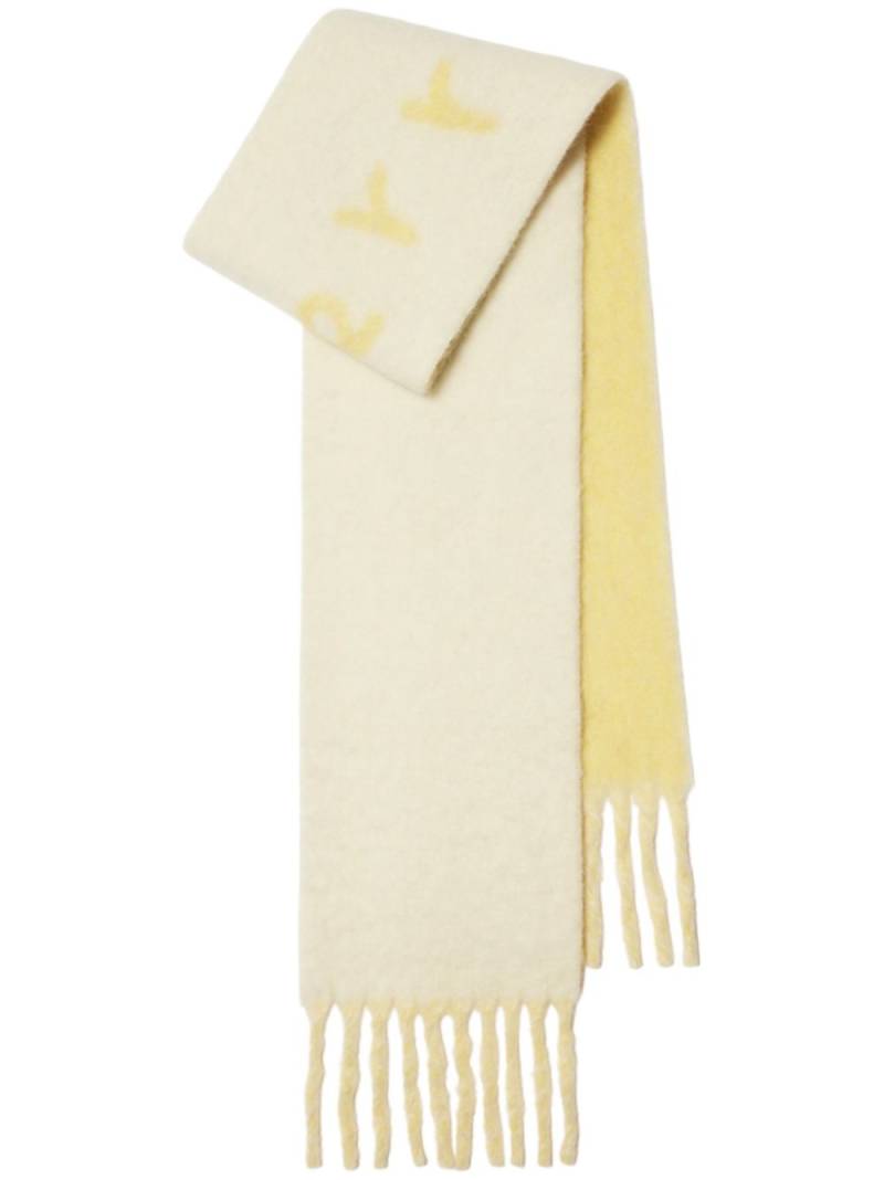 Burberry logo-intarsia reversible scarf - Yellow von Burberry