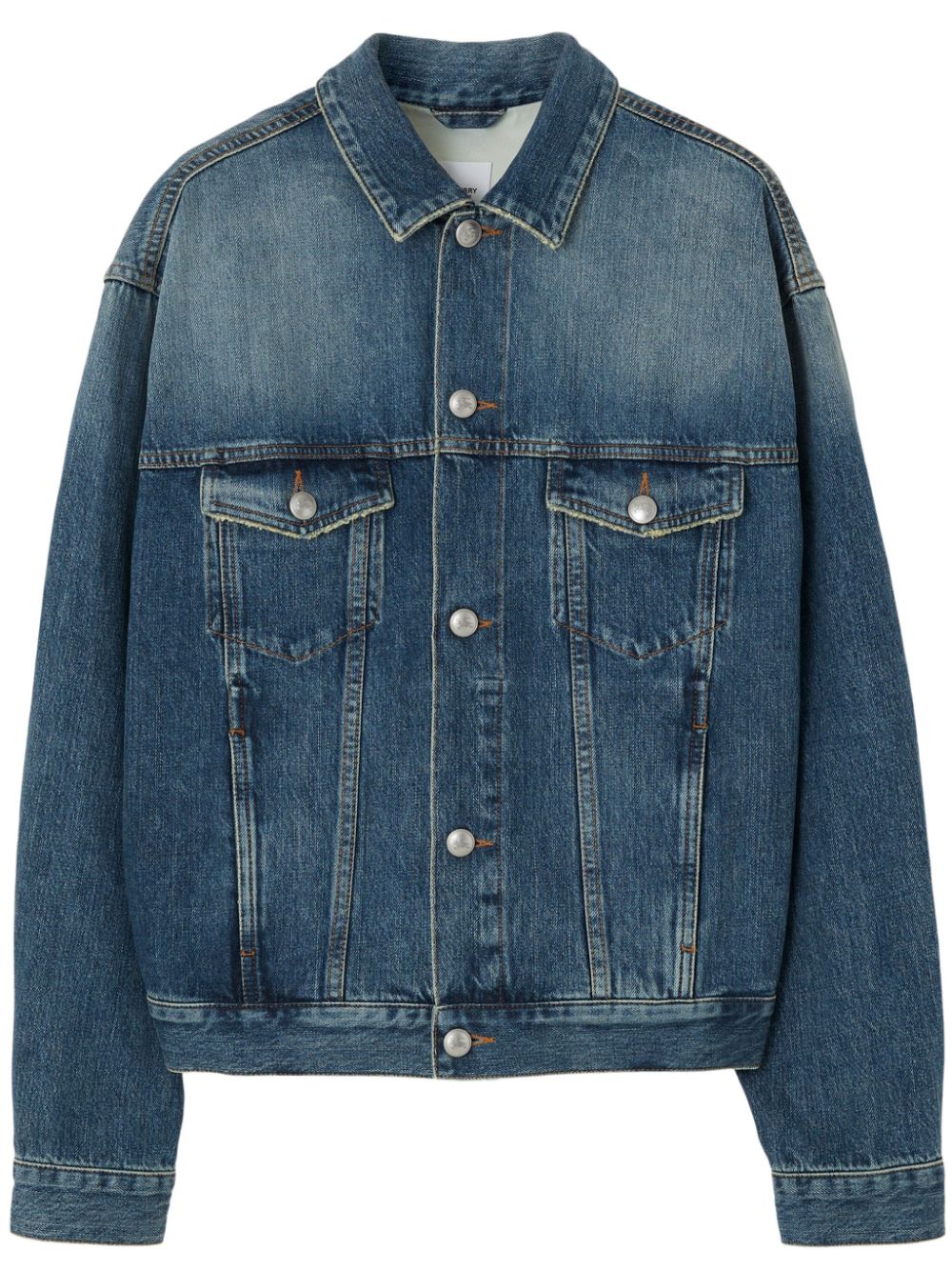 Burberry logo-patch cotton denim jacket - Blue von Burberry