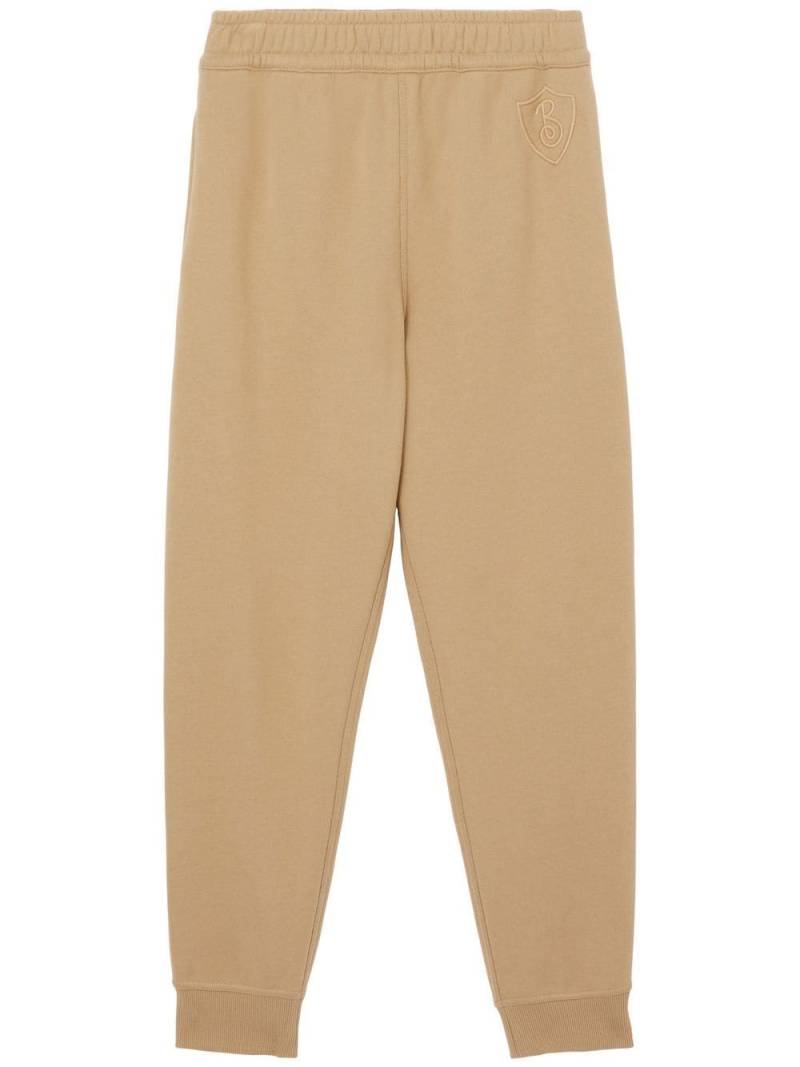 Burberry logo patch cotton track pants - Neutrals von Burberry