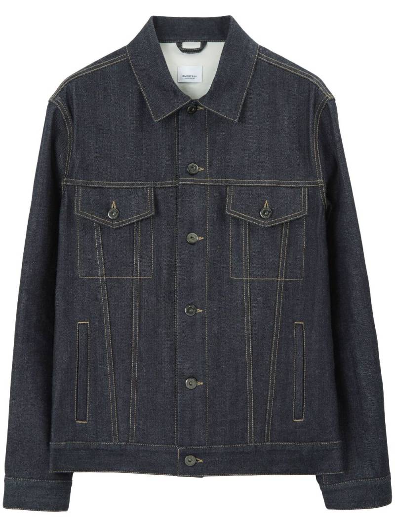 Burberry logo-patch denim jacket - Blue von Burberry