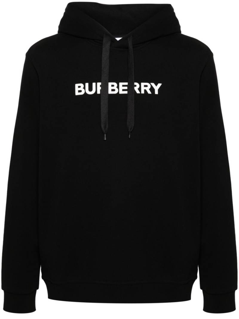 Burberry logo-print cotton hoodie - Black von Burberry