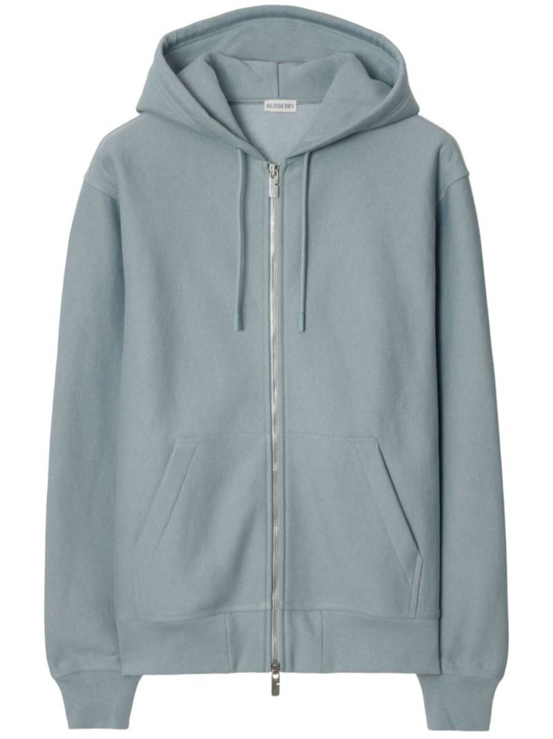 Burberry logo-print zip-up hoodie - Blue von Burberry