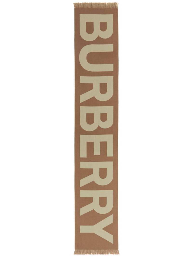 Burberry logo wool jacquard scarf - Brown von Burberry