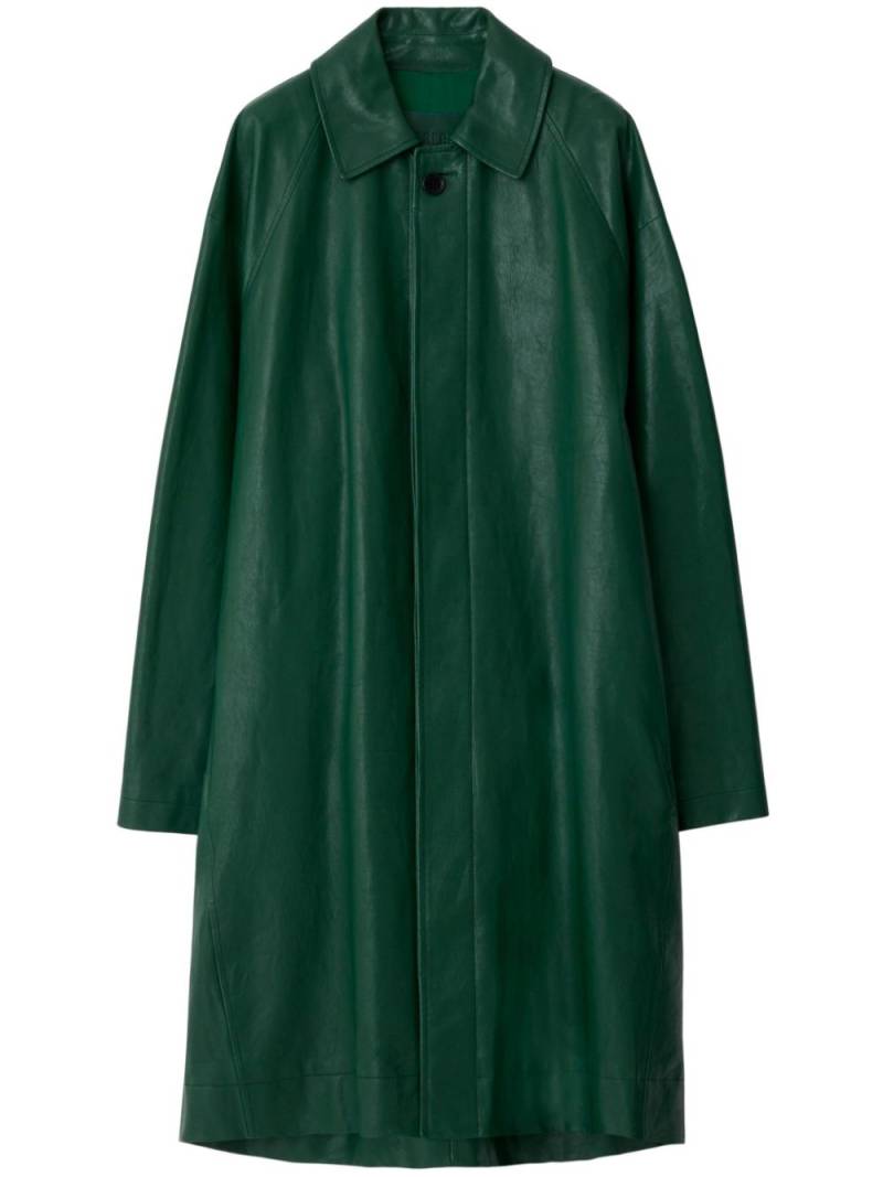 Burberry long leather coat - Green von Burberry