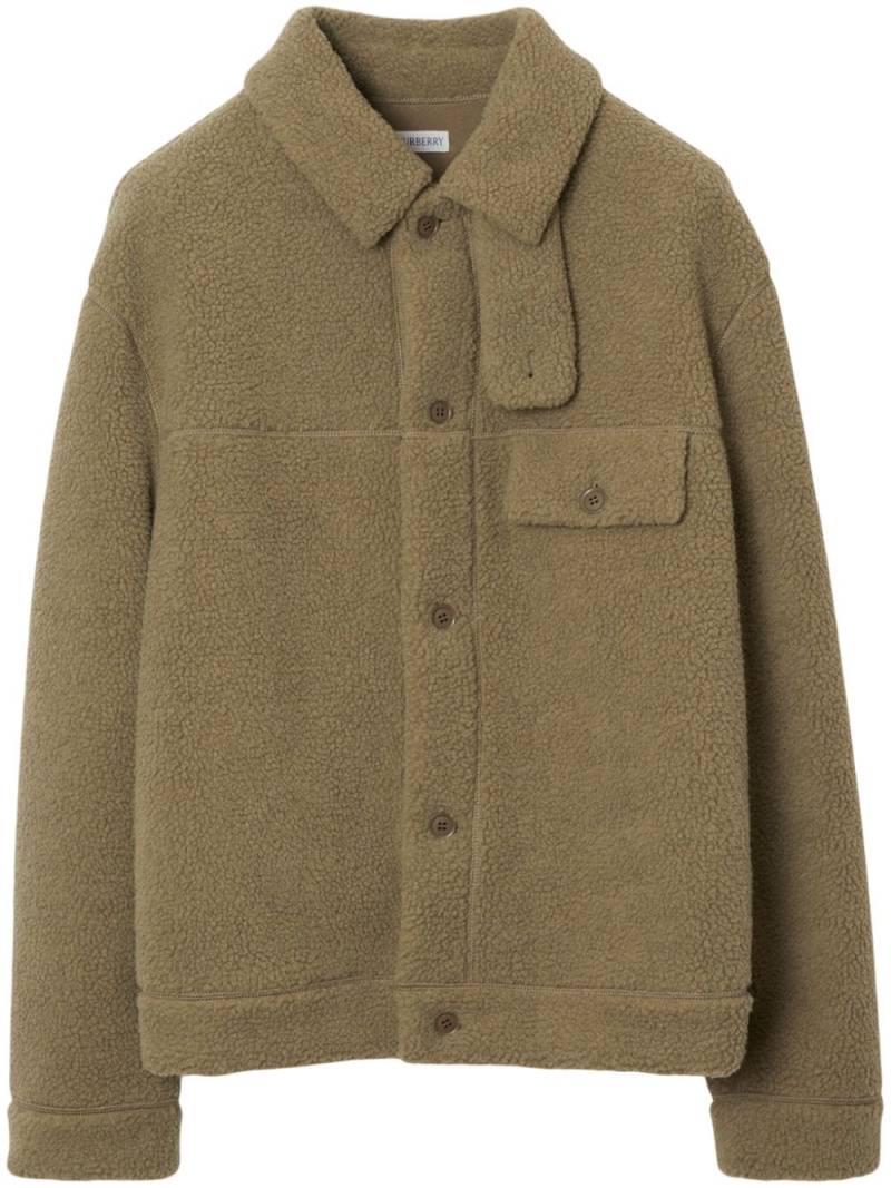 Burberry long-sleeve fleece overshirt - Green von Burberry