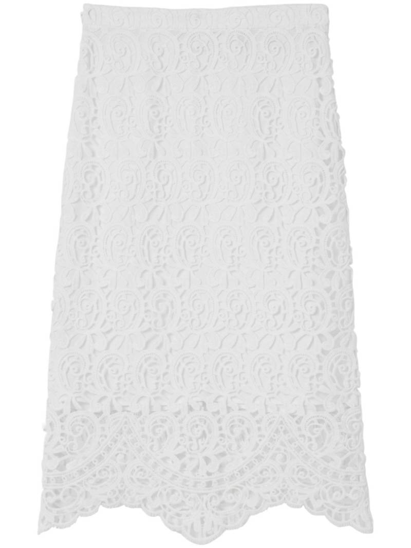 Burberry macramé-lace pencil skirt - White von Burberry