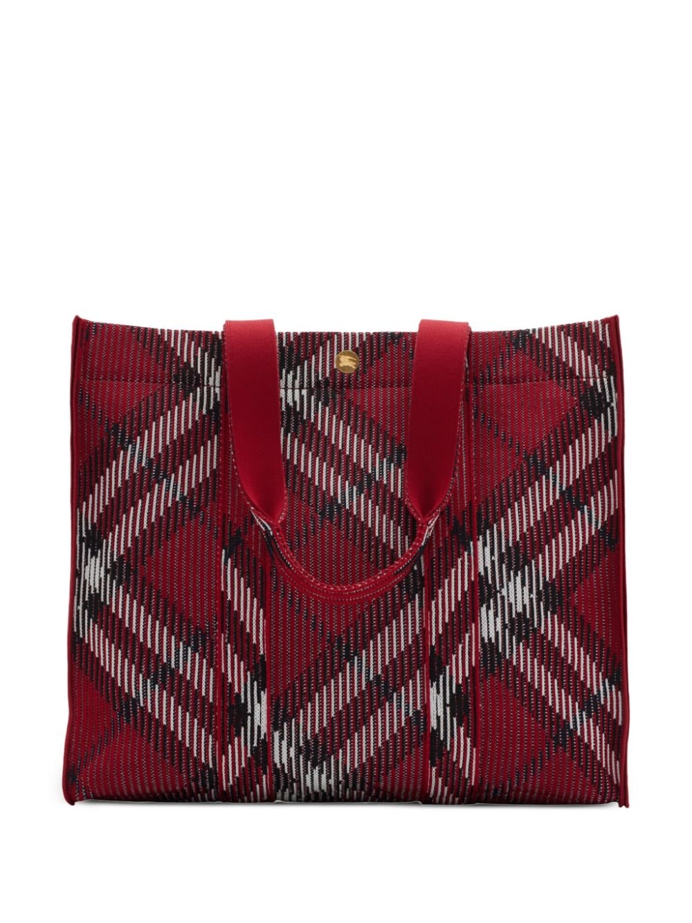 Burberry medium Check knitted tote bag - Red von Burberry