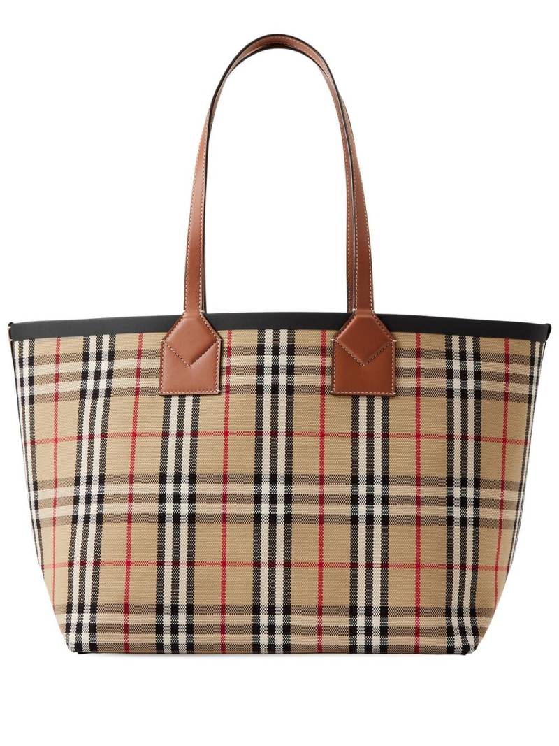 Burberry medium London check-pattern tote bag - Brown von Burberry