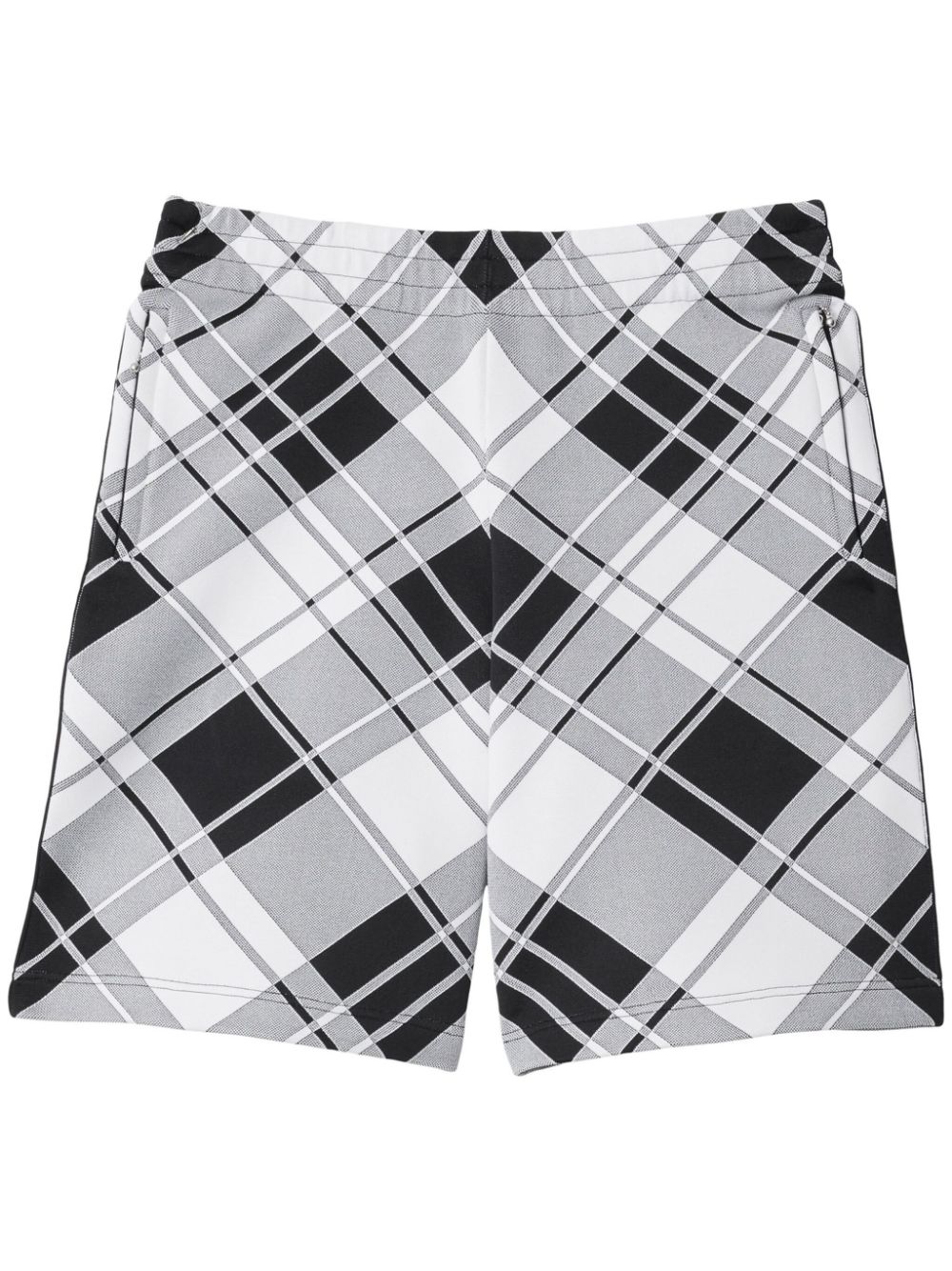 Burberry mid-rise check-print shorts - Grey von Burberry