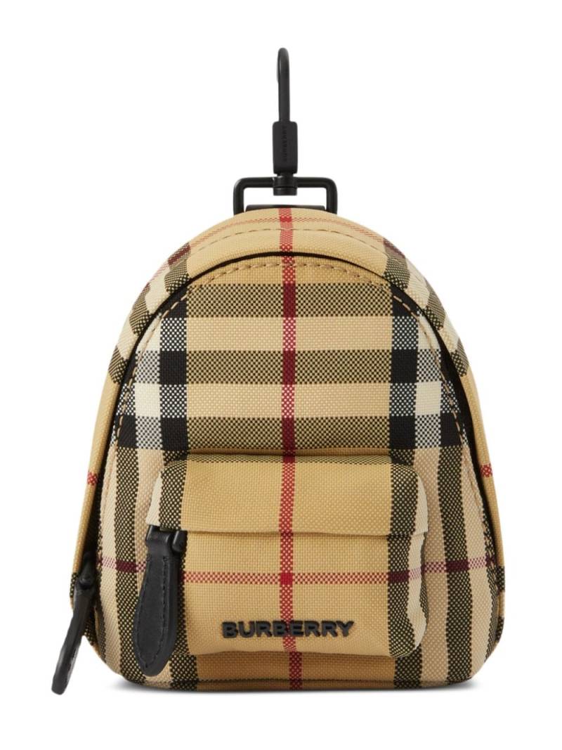 Burberry mini Jett canvas backpack charm - Neutrals von Burberry