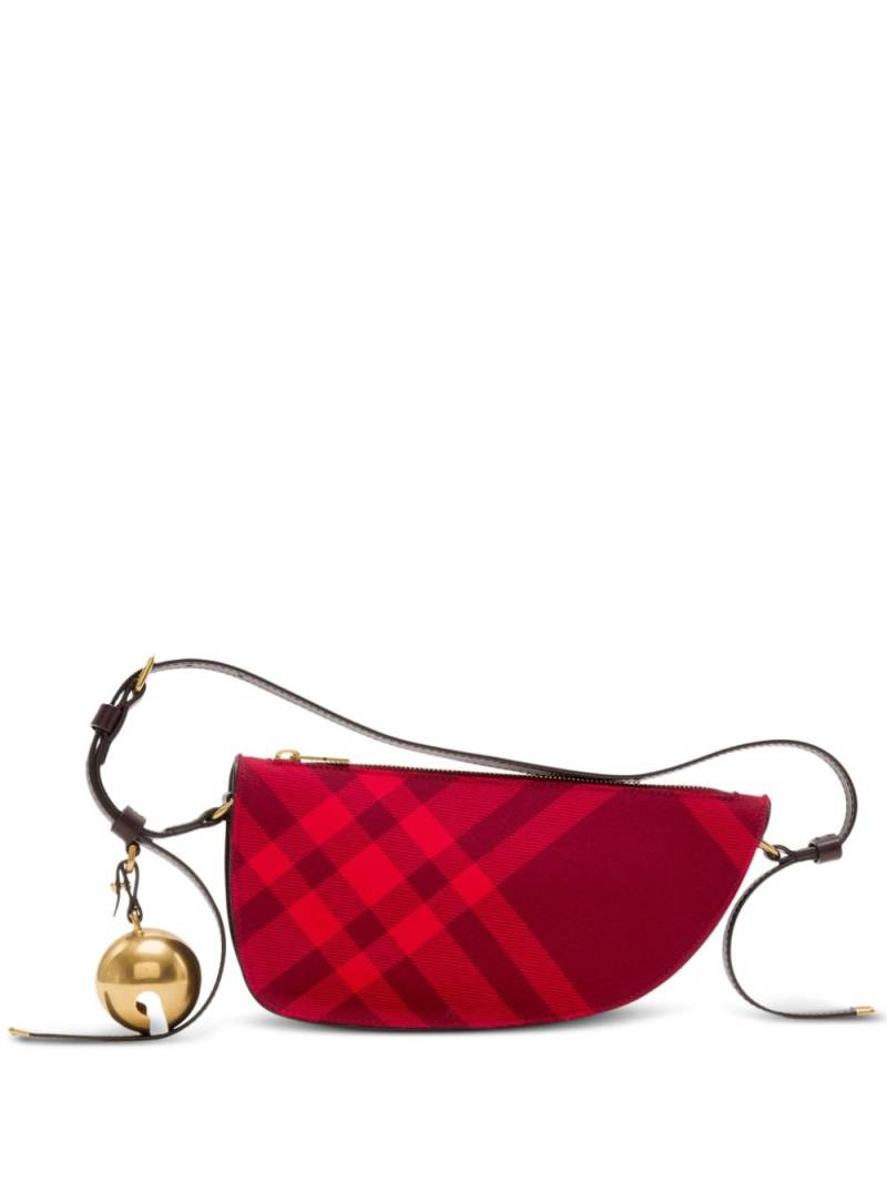 Burberry mini Shield check-pattern shoulder bag - Red von Burberry