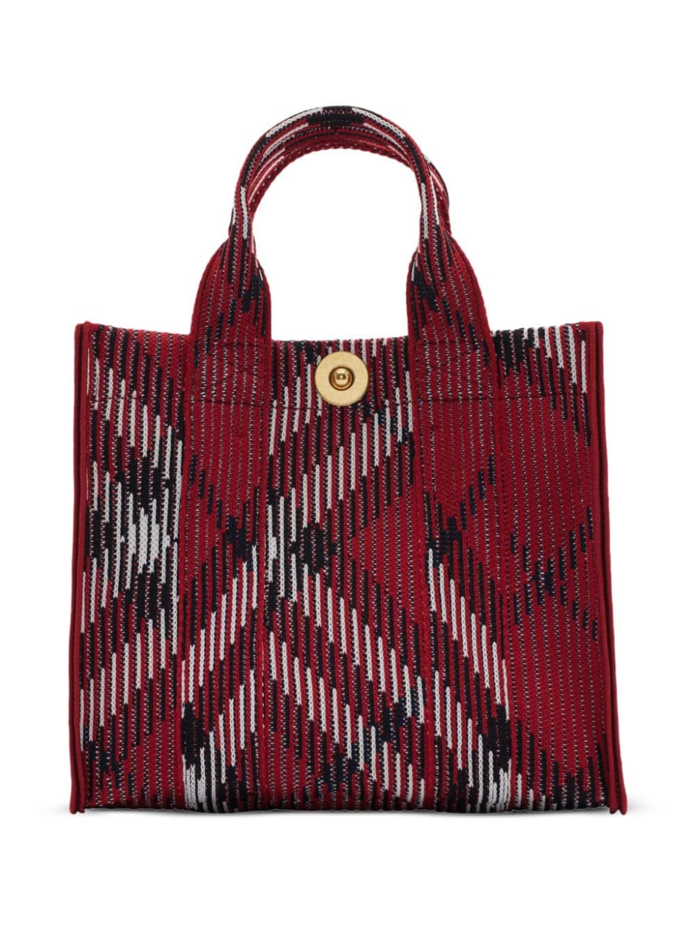 Burberry mini check knitted tote bag - Red von Burberry