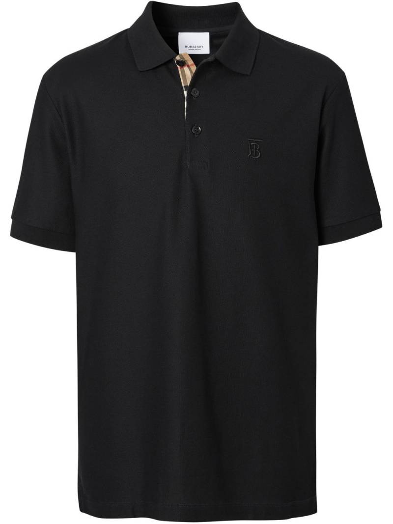 Burberry monogram cotton piqué polo shirt - Black von Burberry