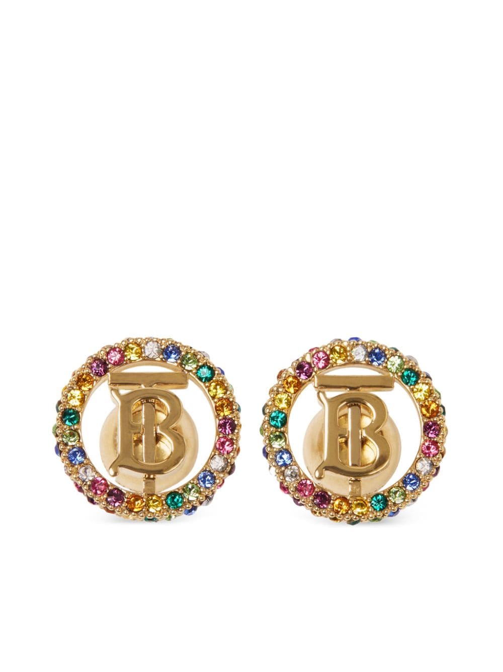 Burberry monogram embellished stud earrings - Gold von Burberry