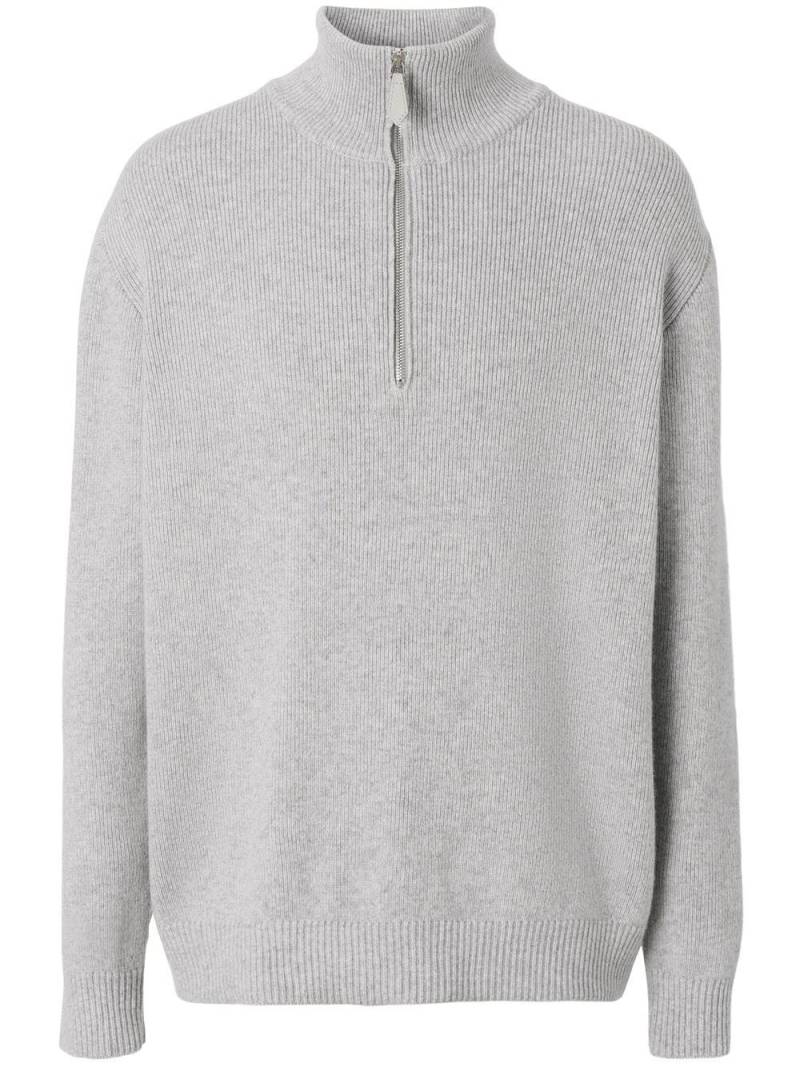 Burberry monogram motif cashmere funnel-neck jumper - Grey von Burberry