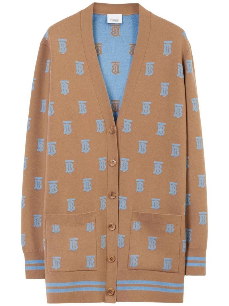 Burberry monogram oversized cardigan - Brown von Burberry