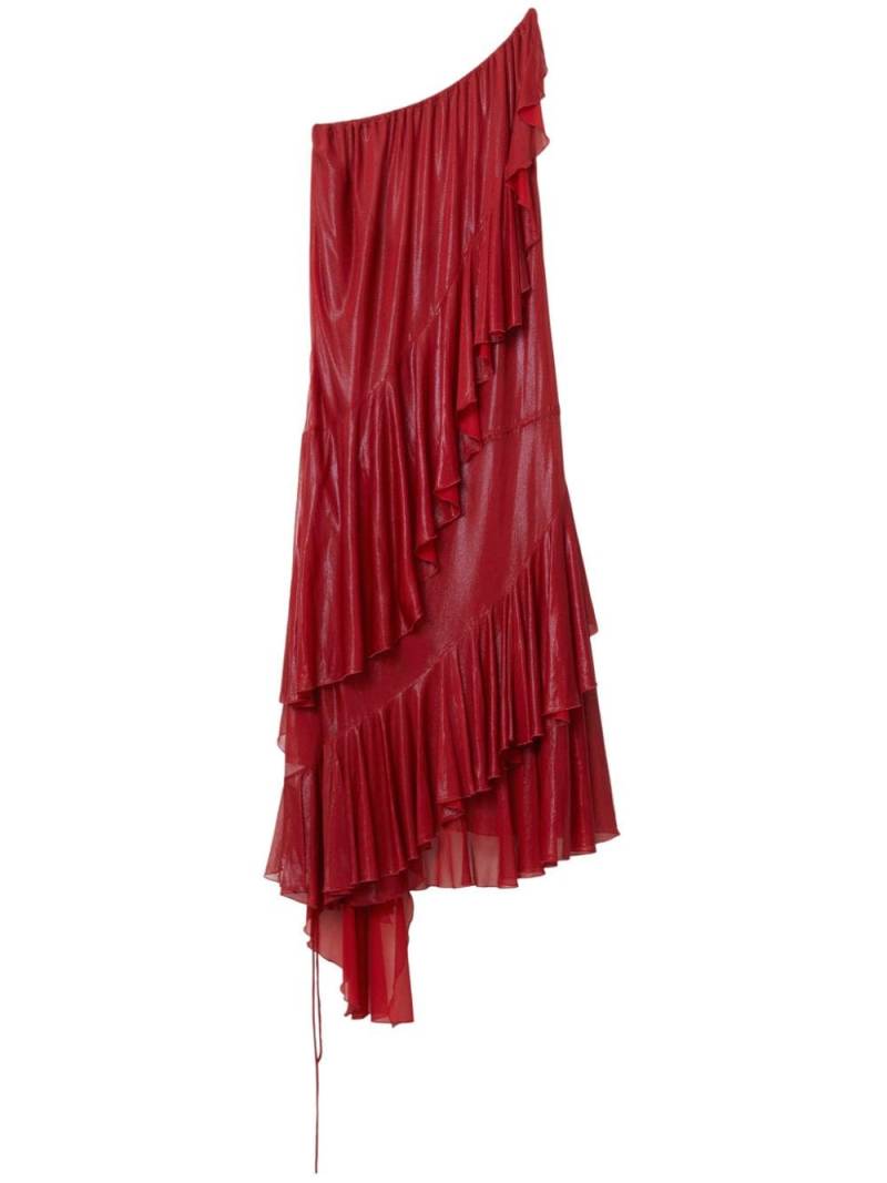 Burberry one-shoulder ruffled dress - Red von Burberry