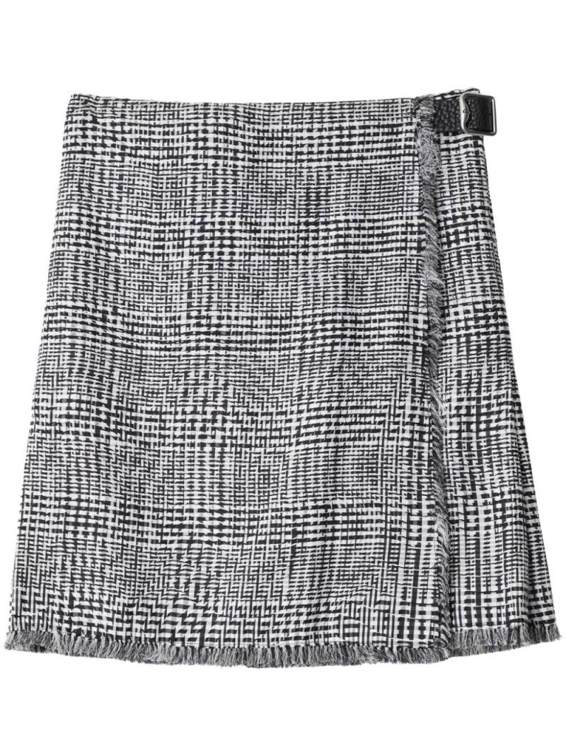 Burberry plaid-check fringed miniskirt - Black von Burberry