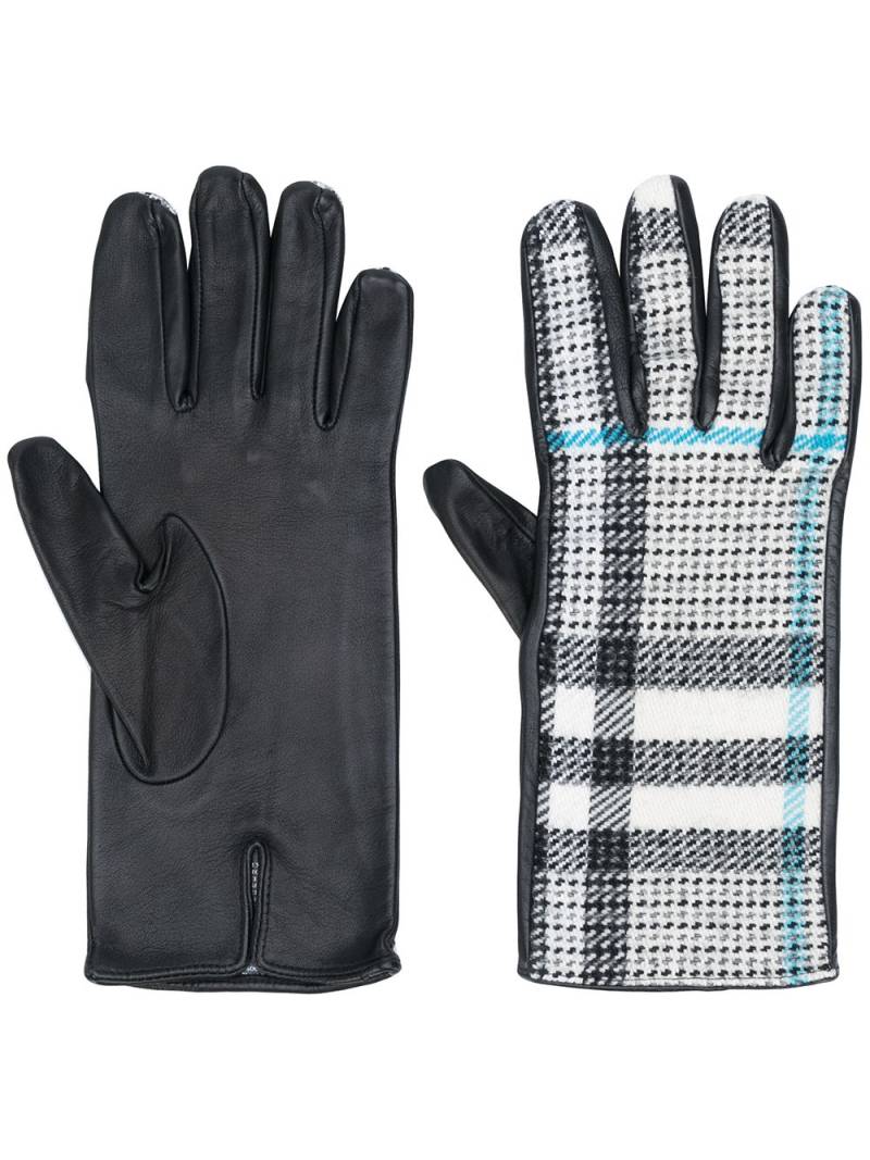 Burberry plaid check gloves - Black von Burberry