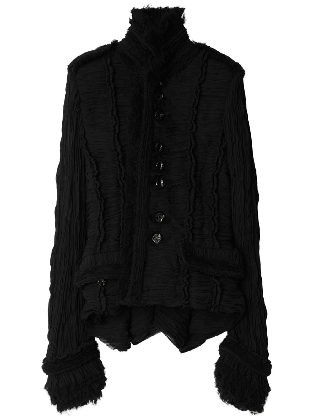 Burberry pleated silk jacket - Black von Burberry