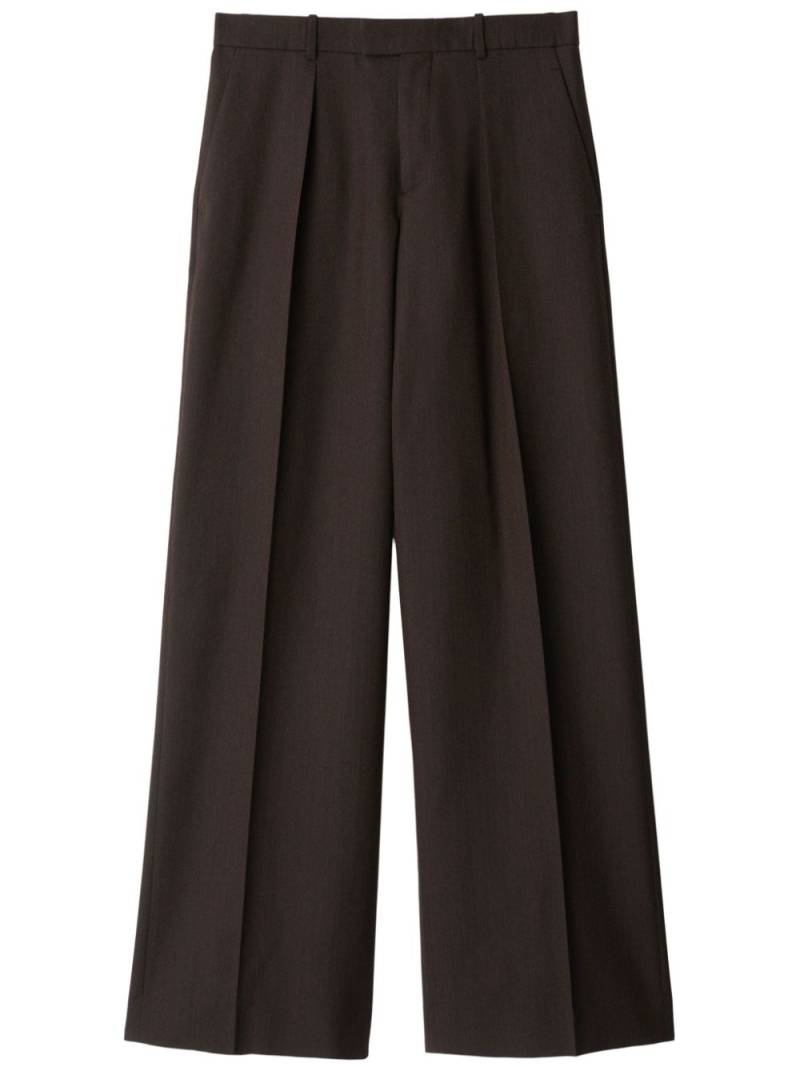 Burberry pressed-crease wool tailored trousers - Brown von Burberry