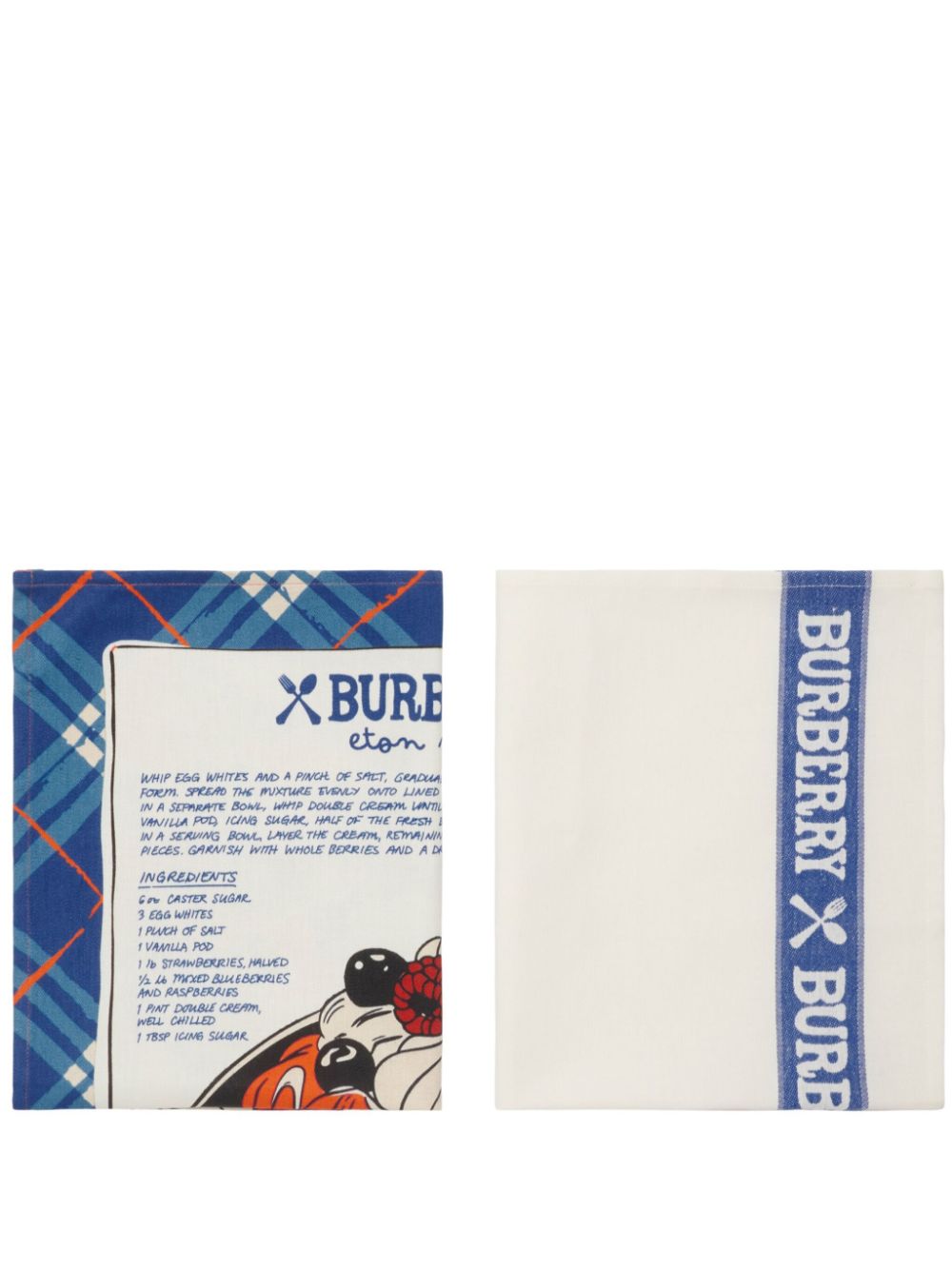 Burberry recipe-print tea towels (set of two) - Blue von Burberry