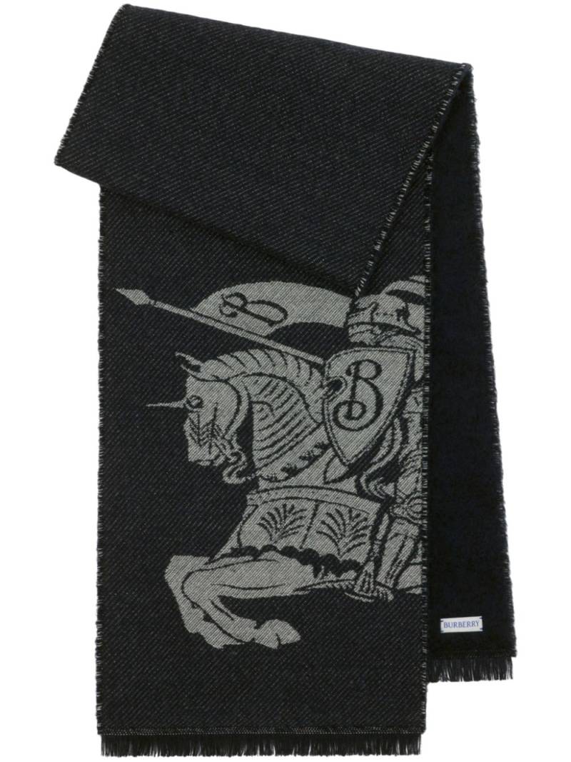 Burberry reversible logo wool scarf - Blue von Burberry