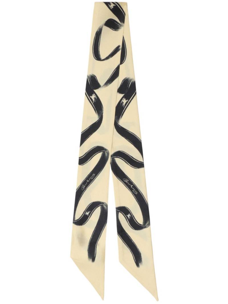 Burberry ribbon-print scarf - White von Burberry