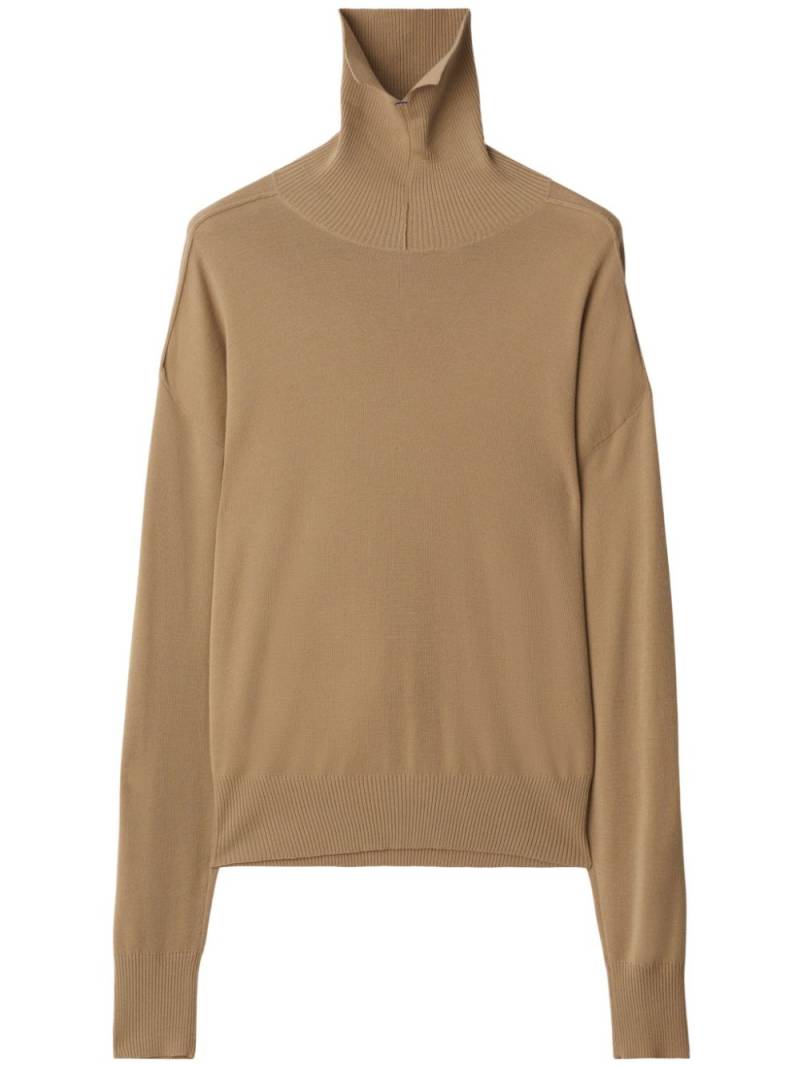 Burberry roll-neck wool jumper - Neutrals von Burberry