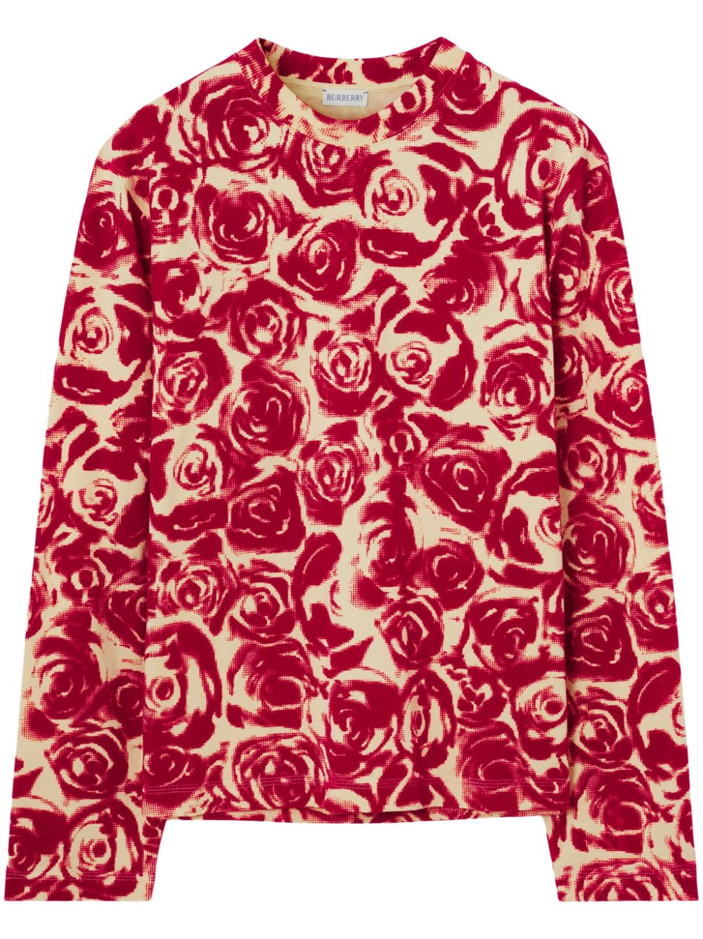 Burberry rose-print cotton sweatshirt - Red von Burberry