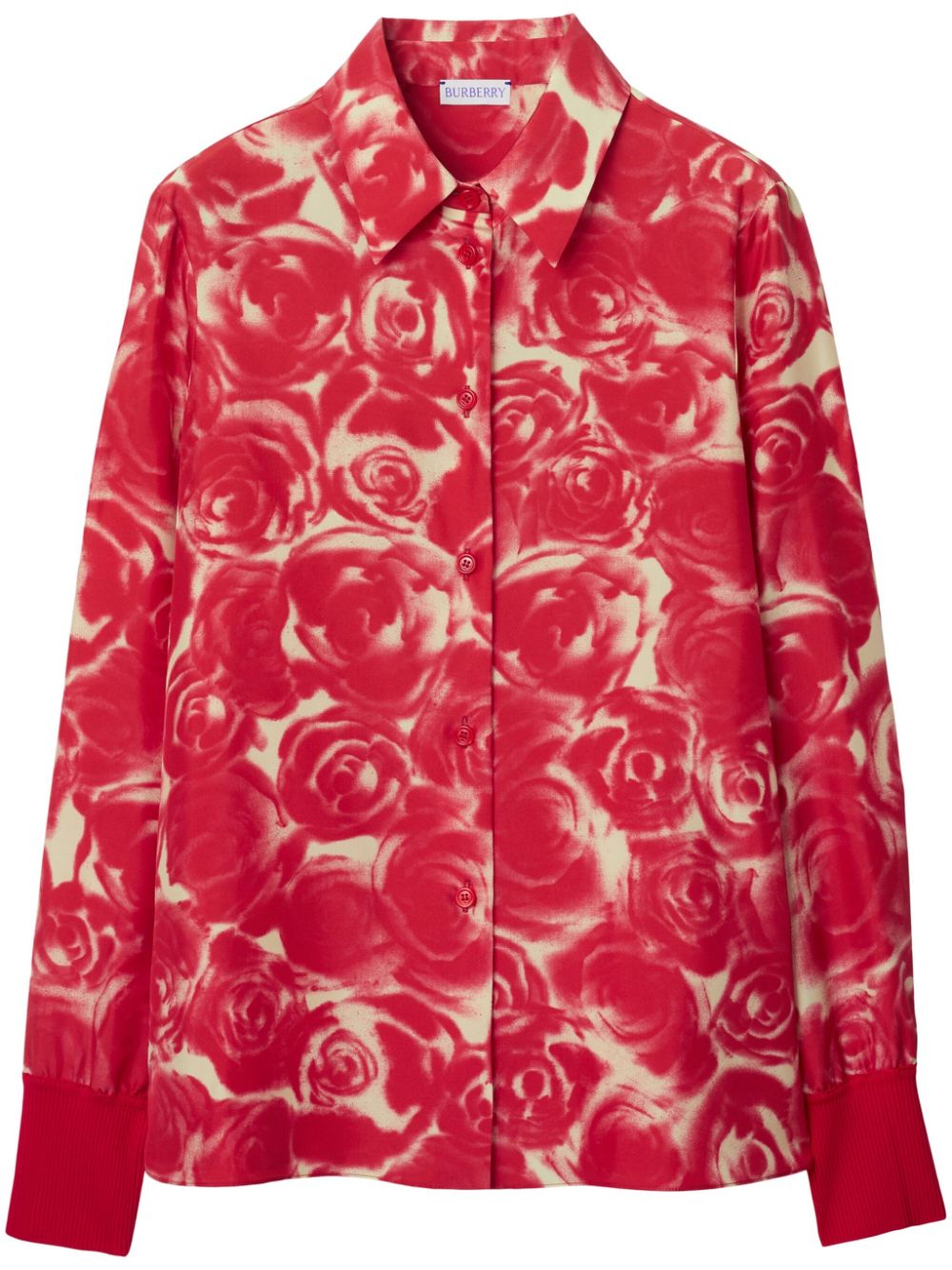 Burberry rose-print silk shirt - Red von Burberry