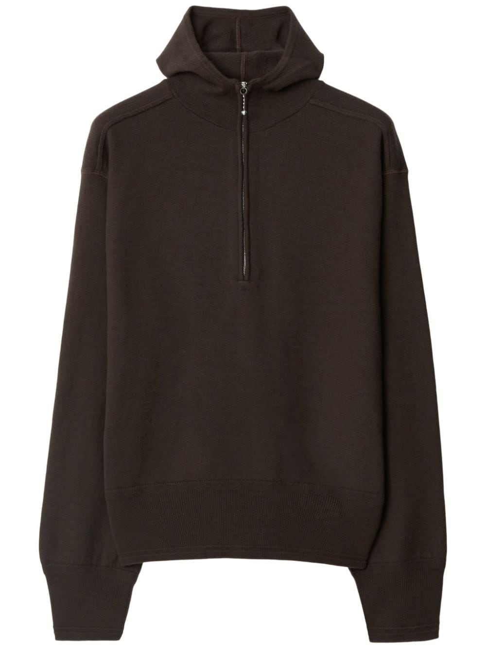 Burberry short-zip wool hoodie - Brown von Burberry