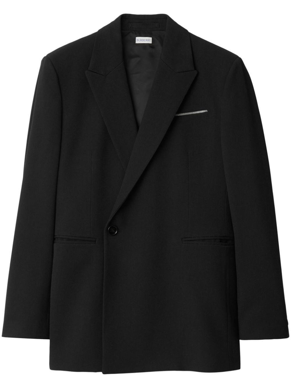 Burberry single-breasted wrap-design blazer - Black von Burberry