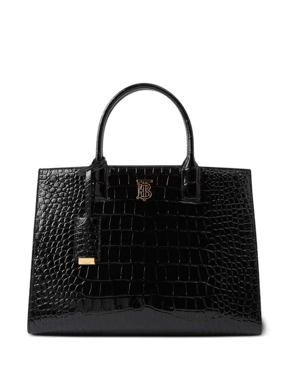 Burberry small Frances crocodile-effect tote bag - Black von Burberry