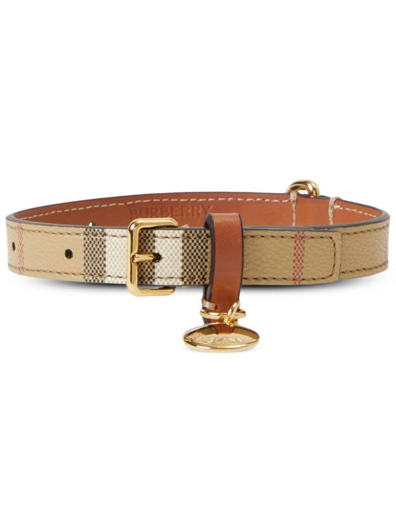 Burberry small Vintage Check dog collar - Neutrals von Burberry