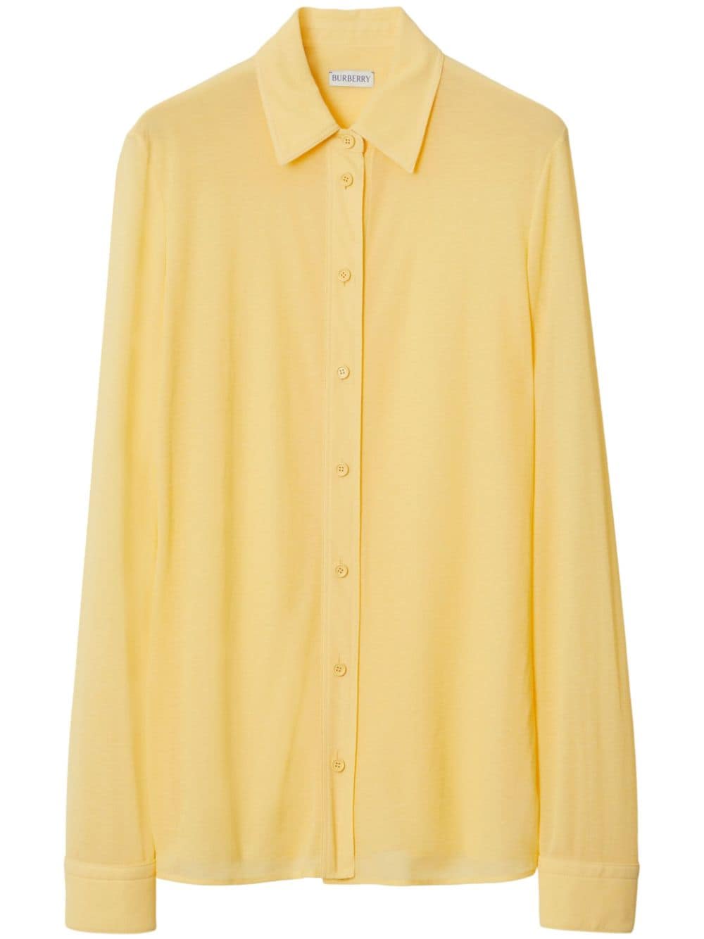 Burberry straight-point collar button-down shirt - Yellow von Burberry