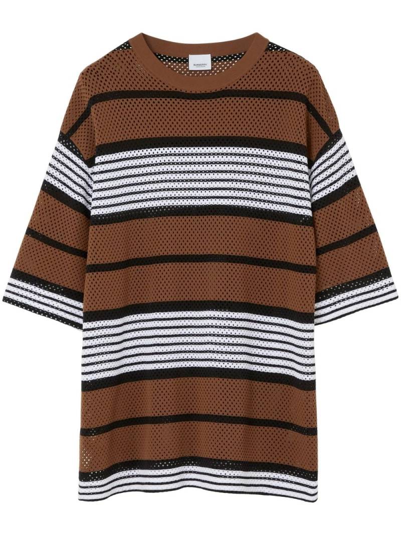 Burberry stripe-print oversized T-shirt - Brown von Burberry