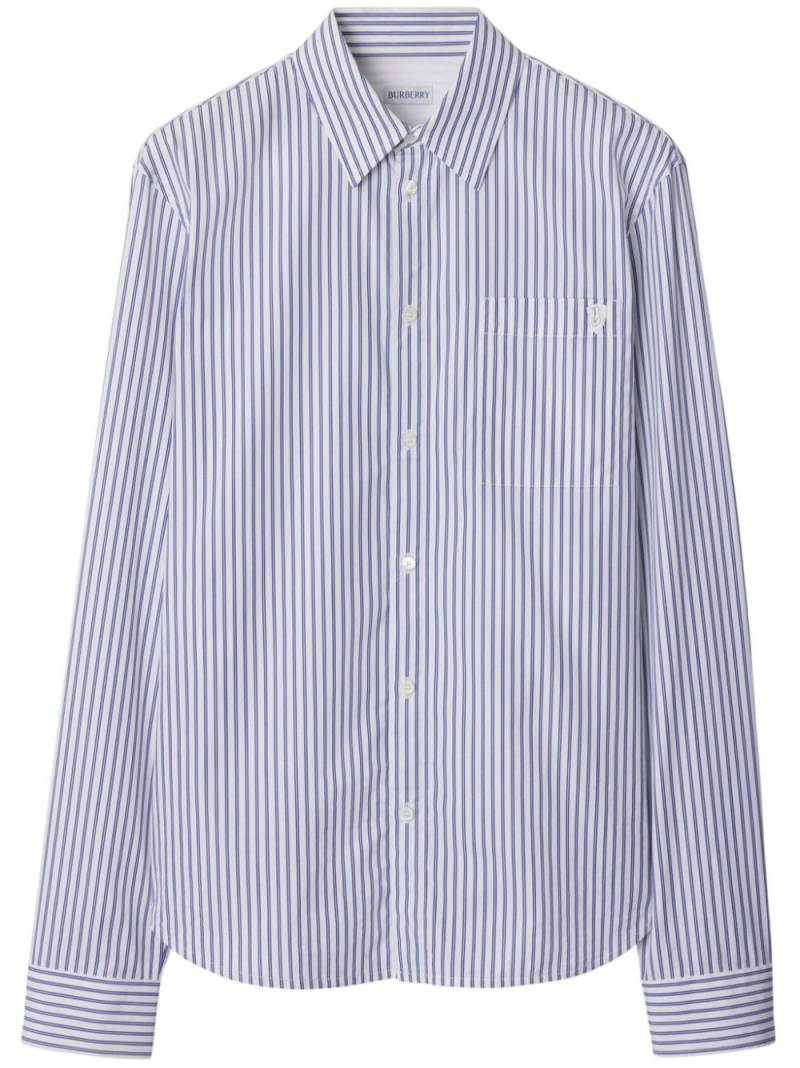 Burberry striped cotto shirt - Blue von Burberry