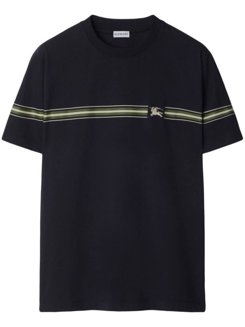 Burberry striped cotton T-shirt - Blue von Burberry