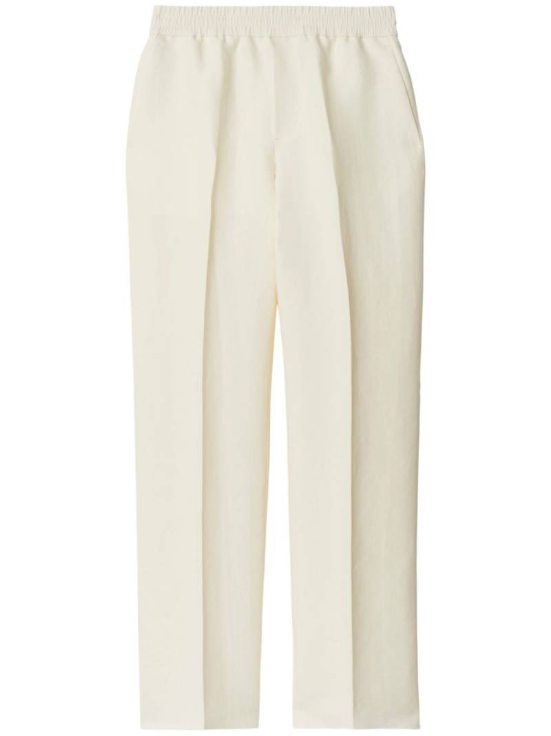 Burberry tapered-leg canvas trousers - White von Burberry