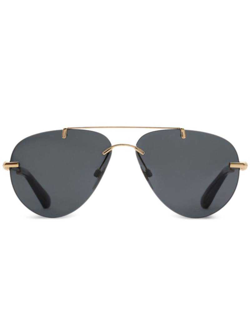 Burberry Eyewear tortoiseshell-effect navigator-frame sunglasses - Gold von Burberry Eyewear